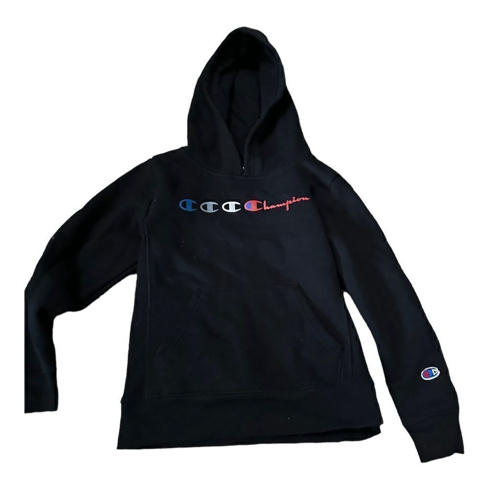 Champion | Boys Black Pullover Hoodie Sweatshirt | 7